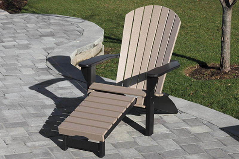 Gazebo Depot Fanback Adirondack Chair Built In Ottoman ...